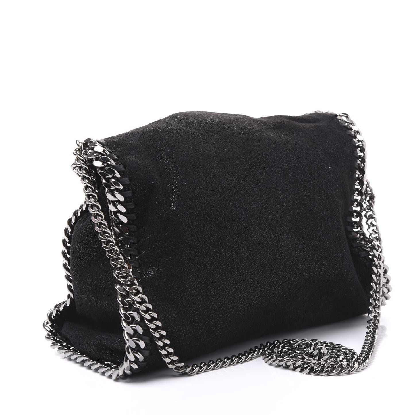 Shaggy Deer Mini Falabella Fold Over Tote Black