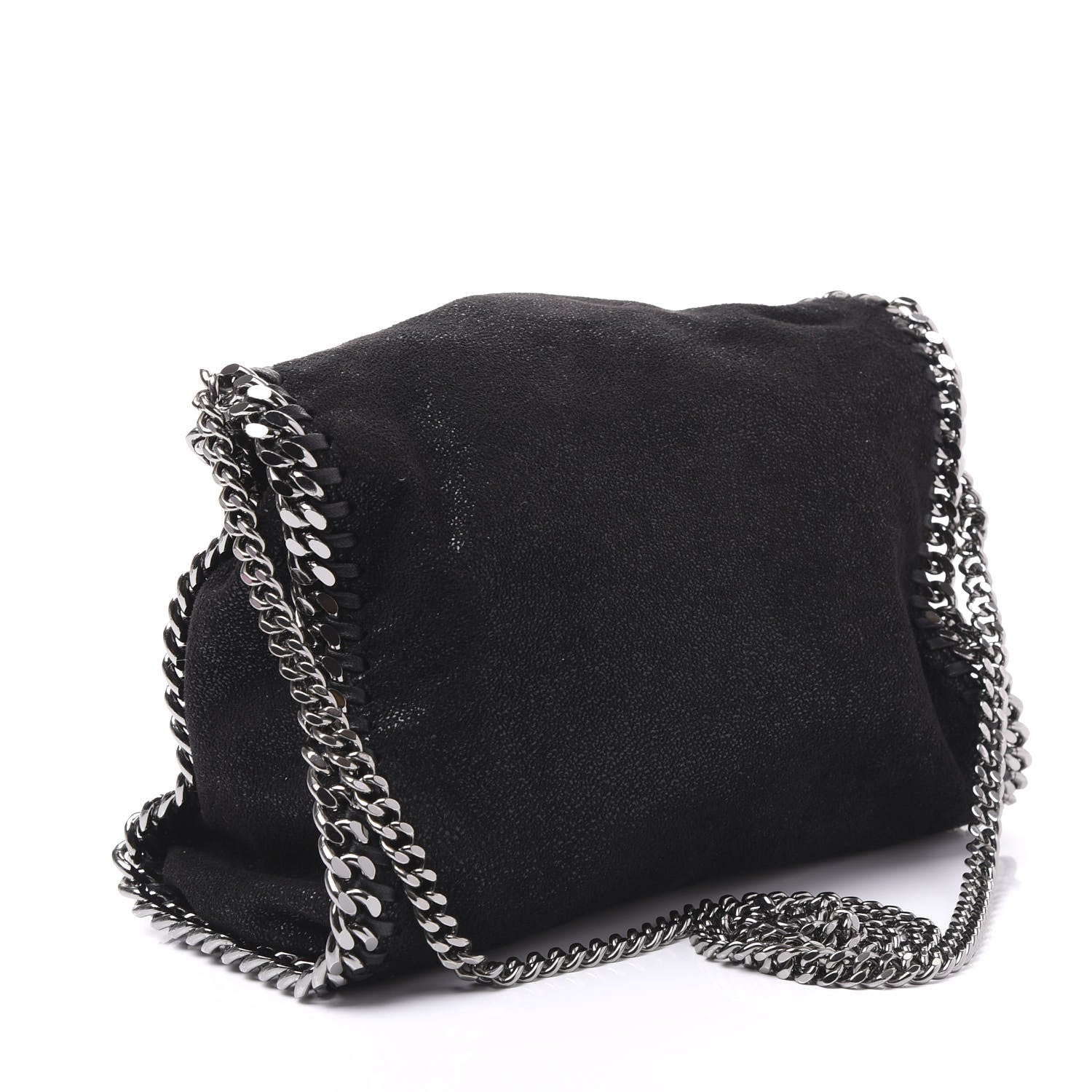 Stella McCartney Shaggy Deer Mini Falabella Fold Over Tote Black 2 of 9