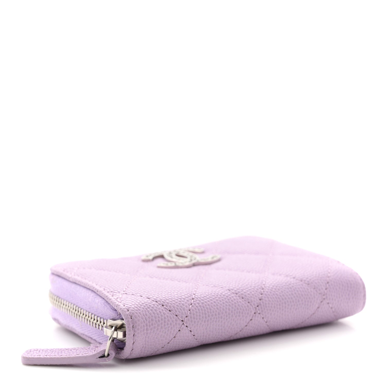 Chanel Caviar Quilted CC Logo Zip Coin Purse Purple 1864702