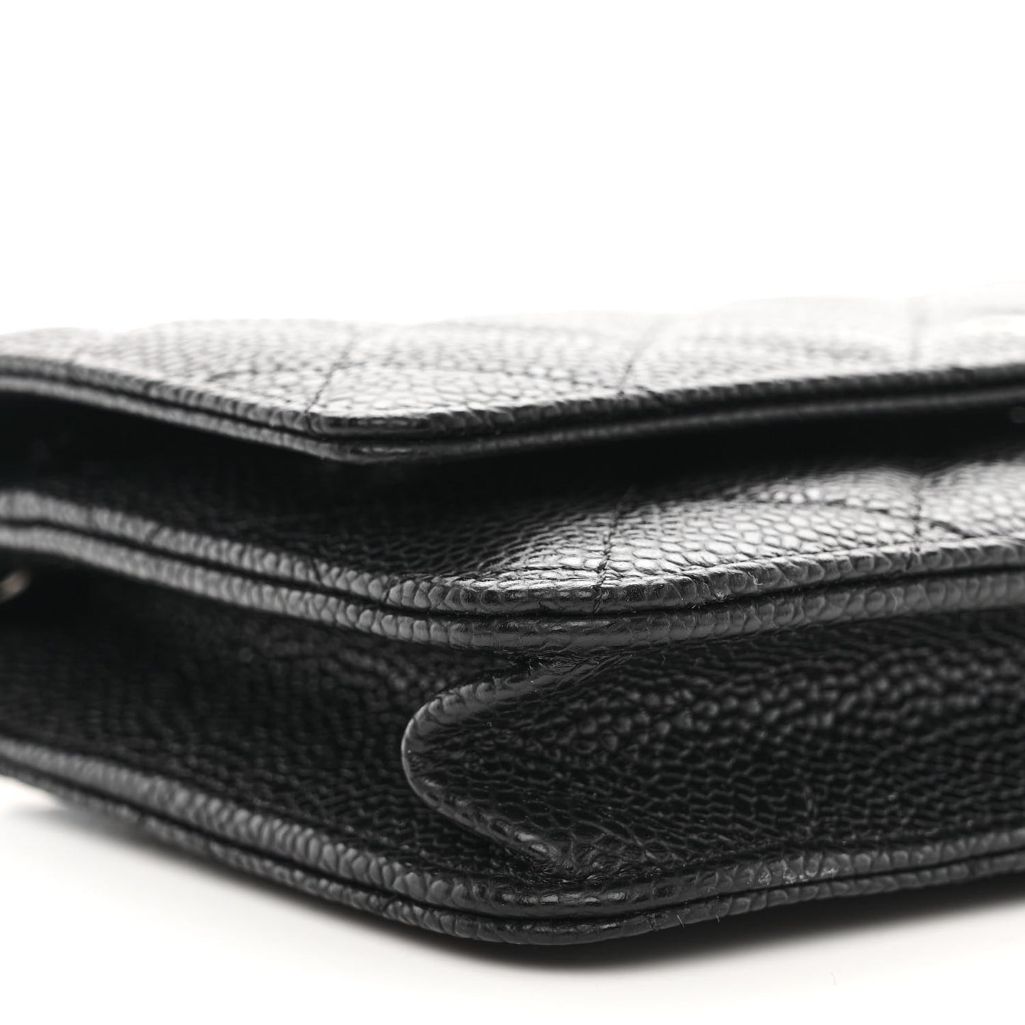 Caviar Quilted Wallet on Chain WOC Black