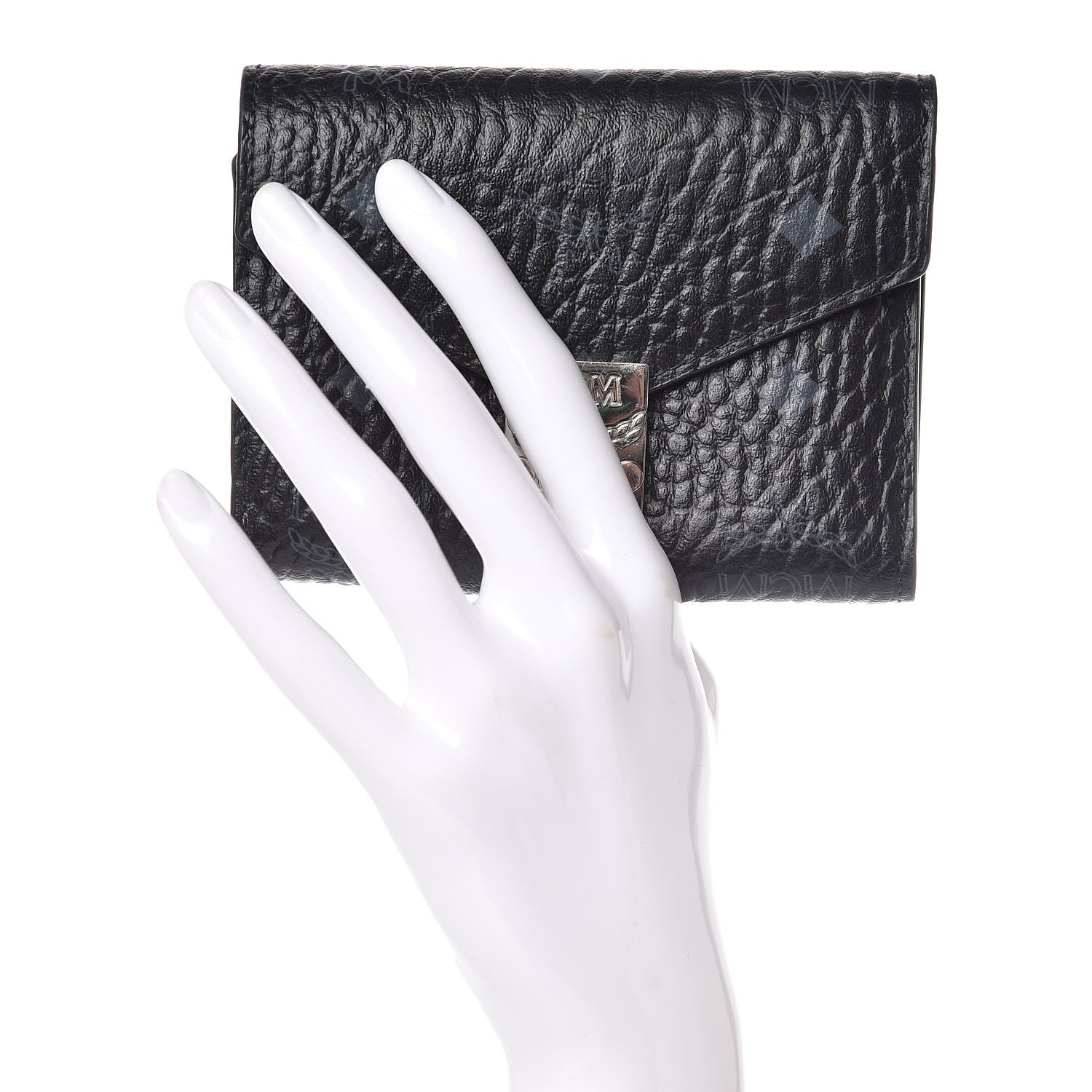 MCM Visetos Compact Wallet Black 2 of 9