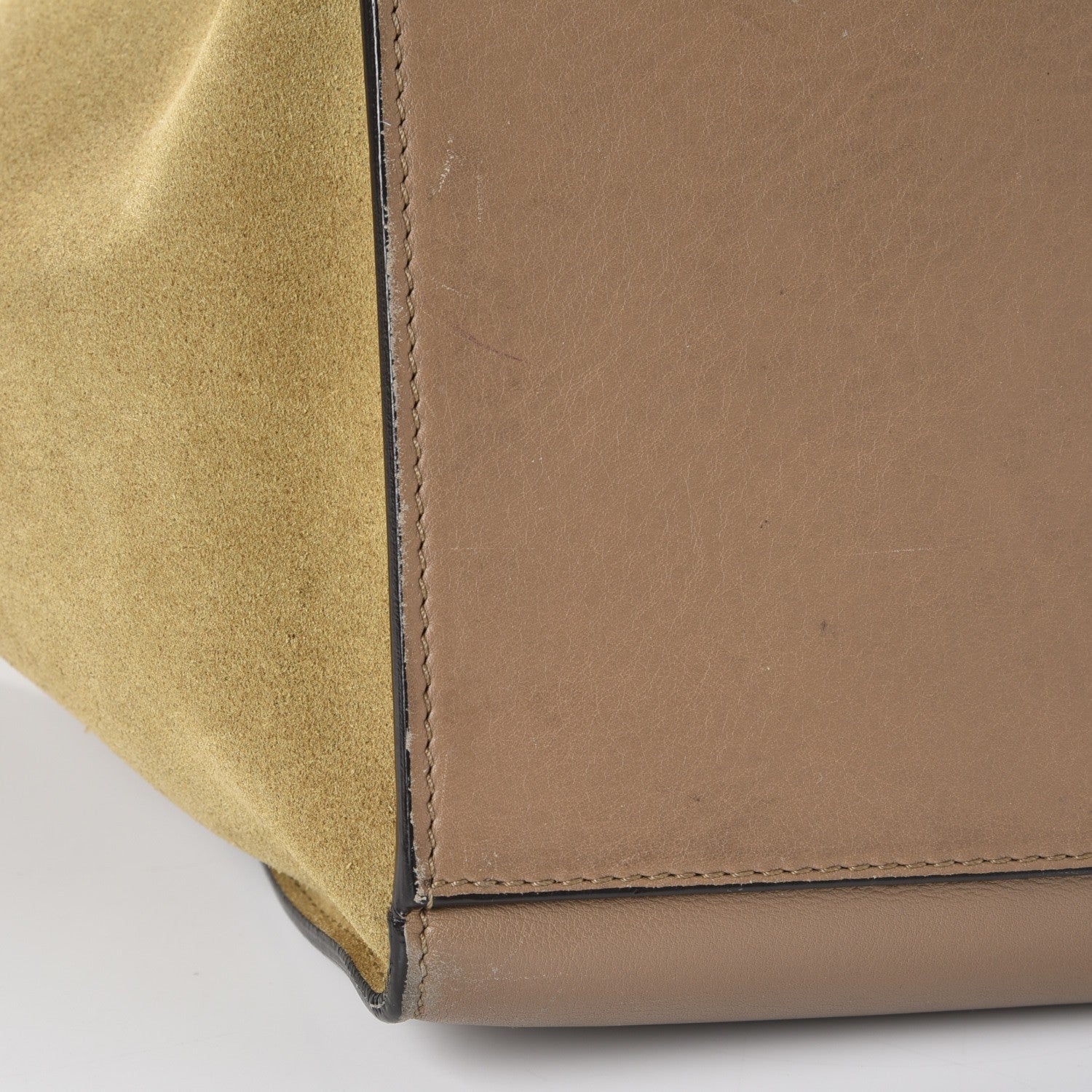 Celine Smooth Calfskin Suede Medium Tri-Color Trapeze Olive 15 of 31