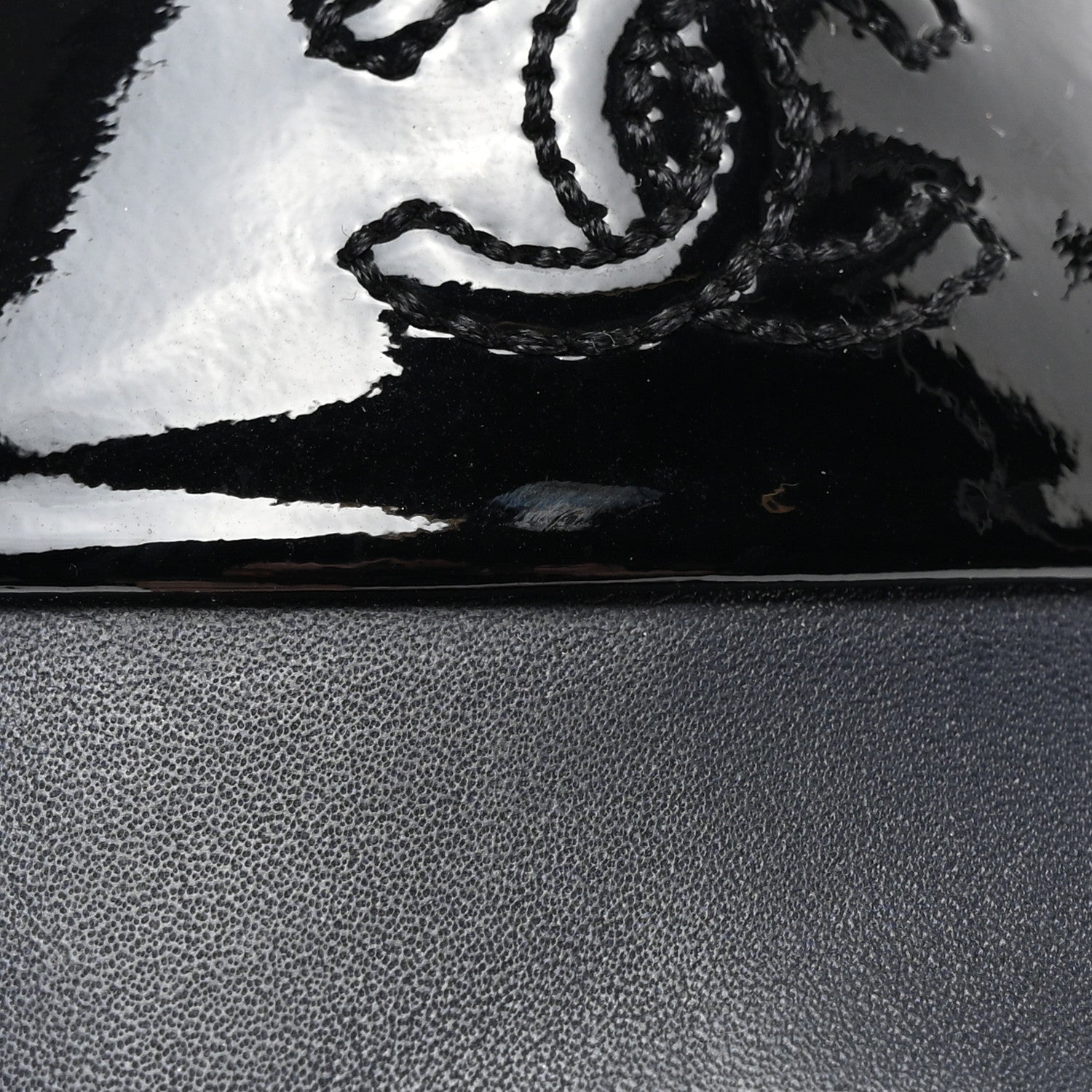 Chanel Calfskin Patent CC Cap Toe Platform Chain Pumps 37.5 Navy Black 9 of 10