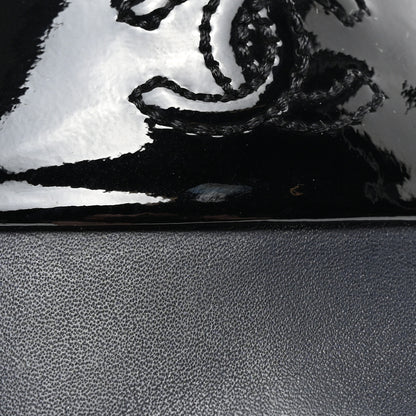 Chanel Calfskin Patent CC Cap Toe Platform Chain Pumps 37.5 Navy Black 9 of 10