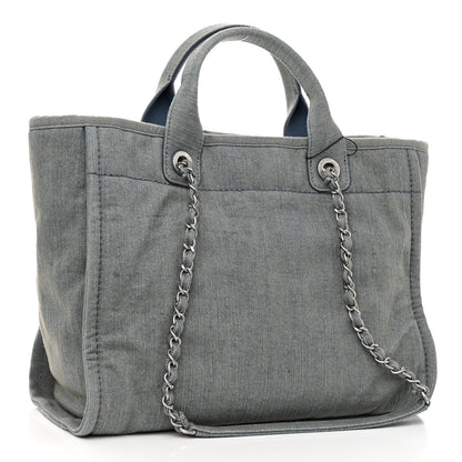 Chanel Denim Small Deauville Tote Light Blue 3 of 10