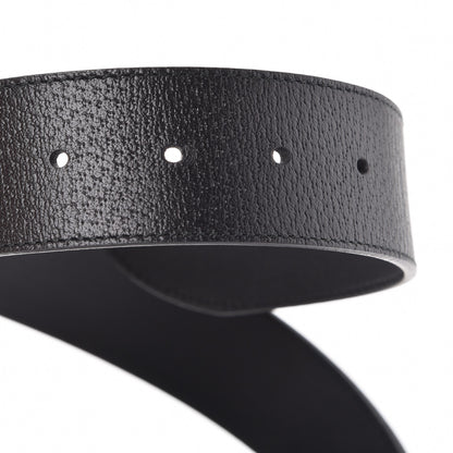 Gucci Textured Dollar Calfskin Nickel Double G 40mm Belt 95 38 Black 5 of 7