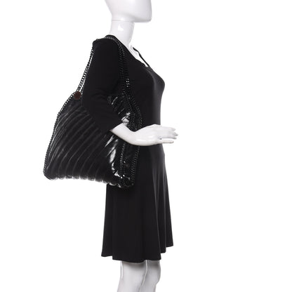 Stella McCartney Patent Eco Alter Nappa Quilted Small Falabella Tote Black 2 of 9