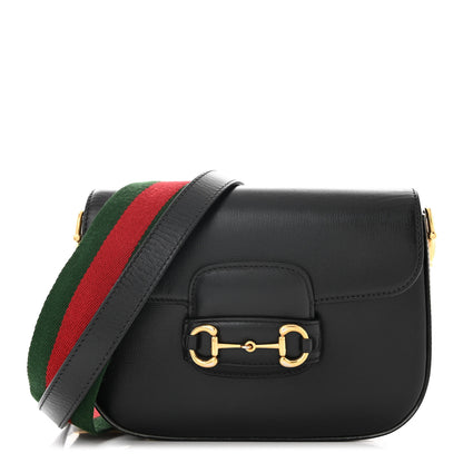 Gucci Azalea Calfskin Web Mini Horsebit 1955 Shoulder Bag Black 1 of 13
