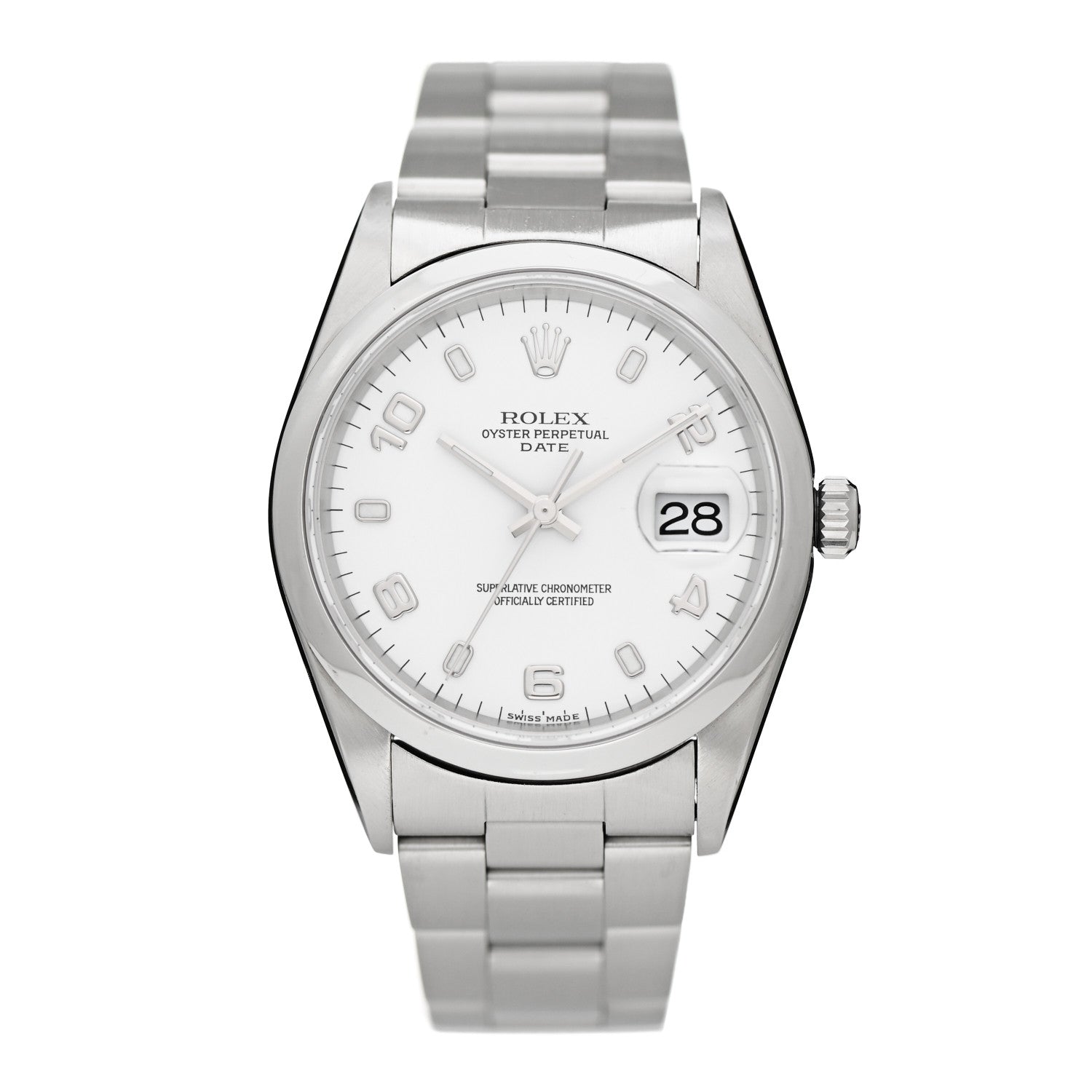 Rolex Stainless Steel 34mm Oyster Perpetual Date Watch White 15200 1 of 4