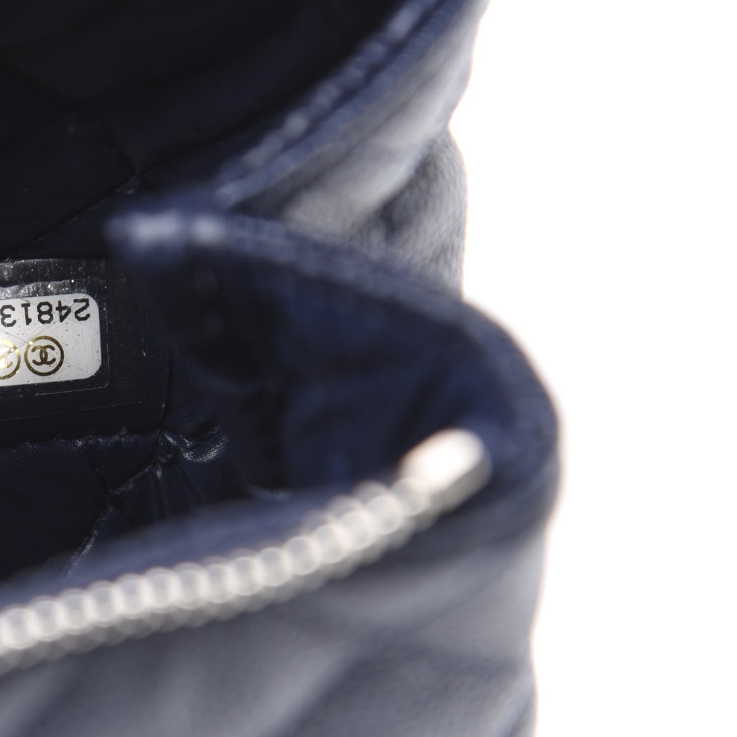 Caviar Quilted Cosmetic Case Navy