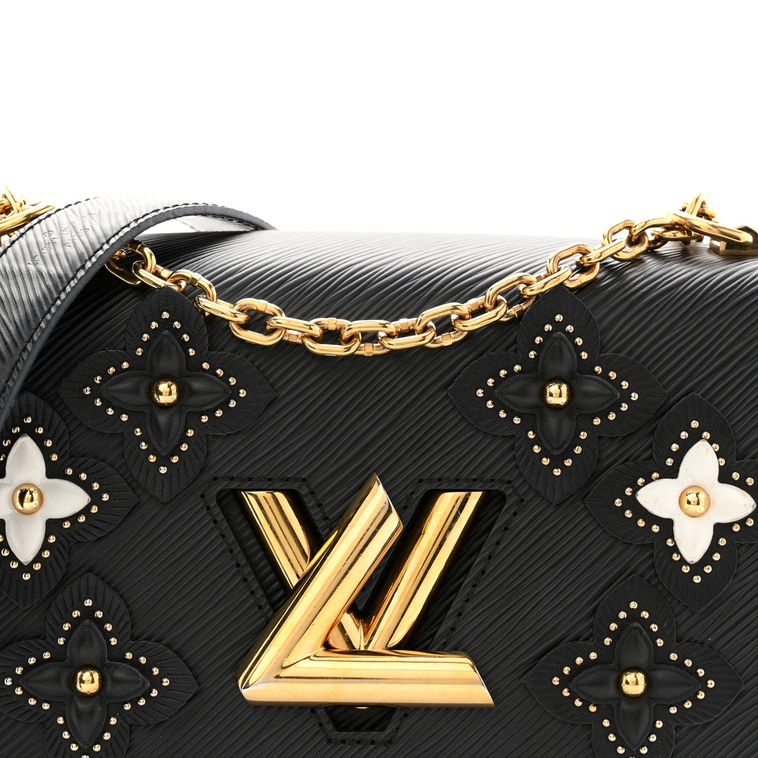 Louis Vuitton Epi Flowers Twist Shoulder Bag MM Black 7 of 10