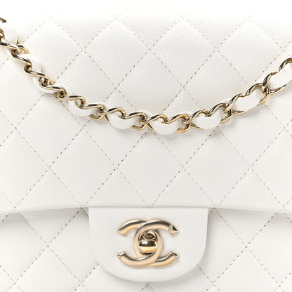 Chanel Caviar Quilted Medium Double Flap White 8 of 11