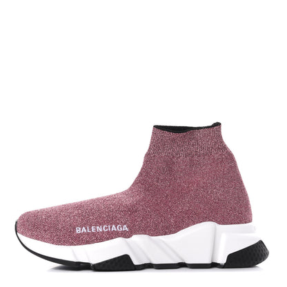 Balenciaga Laminated Knit Bi-Color Sole Womens Speed Sneakers 36 Pink White Black 1 of 11