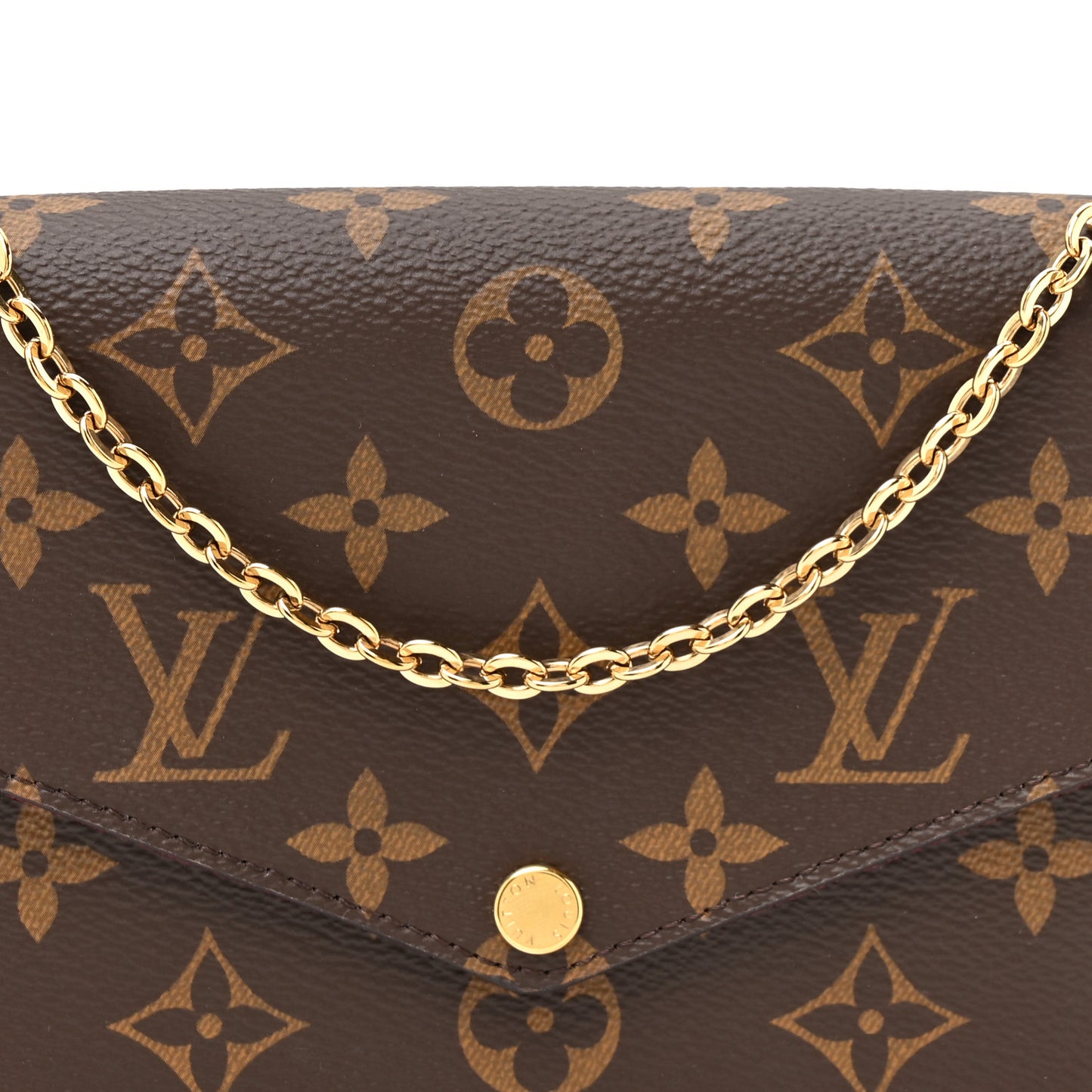 Monogram Pochette Felicie Chain Wallet Fuchsia