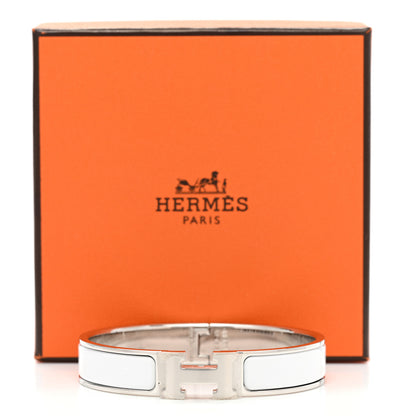 Hermes Enamel Narrow Clic Clac H Bracelet PM White 5 of 5