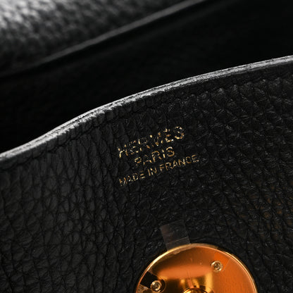 Hermes Taurillon Clemence Lindy 34 Black 6 of 10