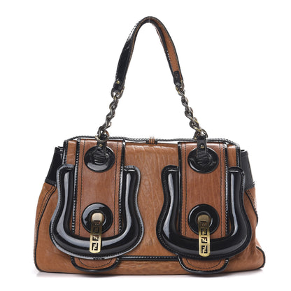 Fendi Nappa Patent B Bag Osso Black 1 of 12