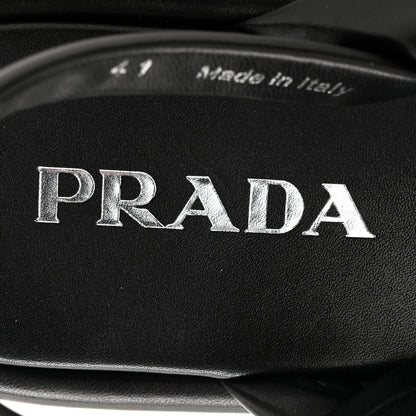 Prada Nappa Soft Padded Platform Slingback Thong Sandals 41 Black 8 of 9