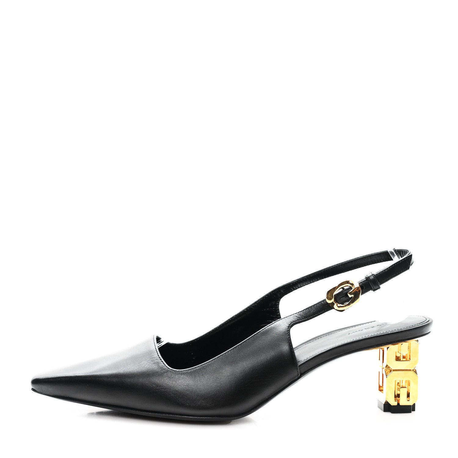 Givenchy Calfskin G Cube 50mm Slingback Pumps 36 Black 1 of 10