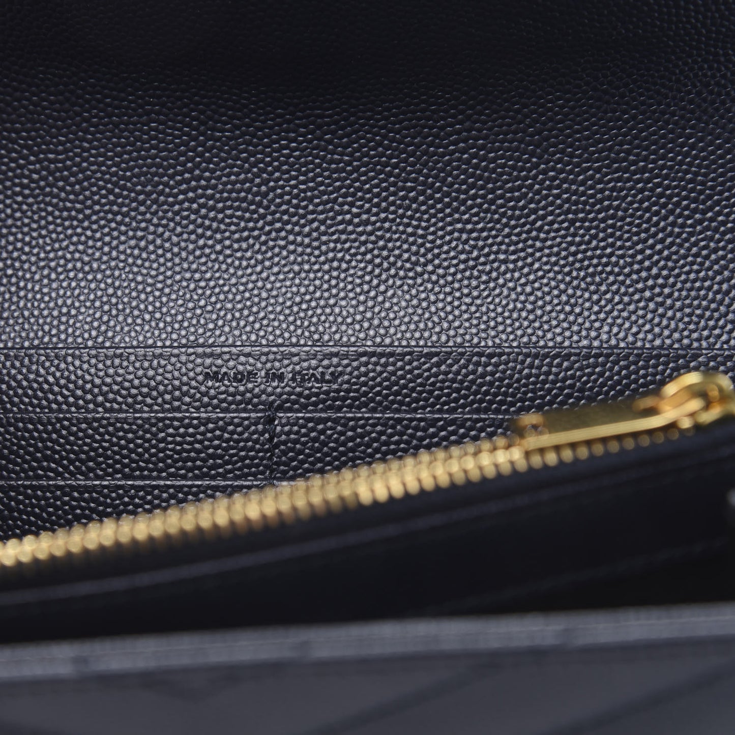Grain De Poudre Matelasse Chevron Monogram Flap Wallet Black