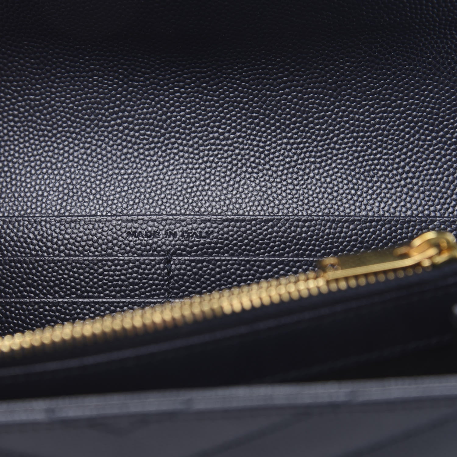 Saint Laurent Grain De Poudre Matelasse Chevron Monogram Flap Wallet Black 7 of 8