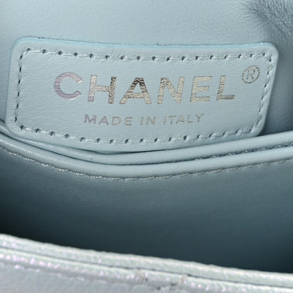 Chanel Iridescent Caviar Quilted Mini Coco Handle Flap Light Blue 6 of 9