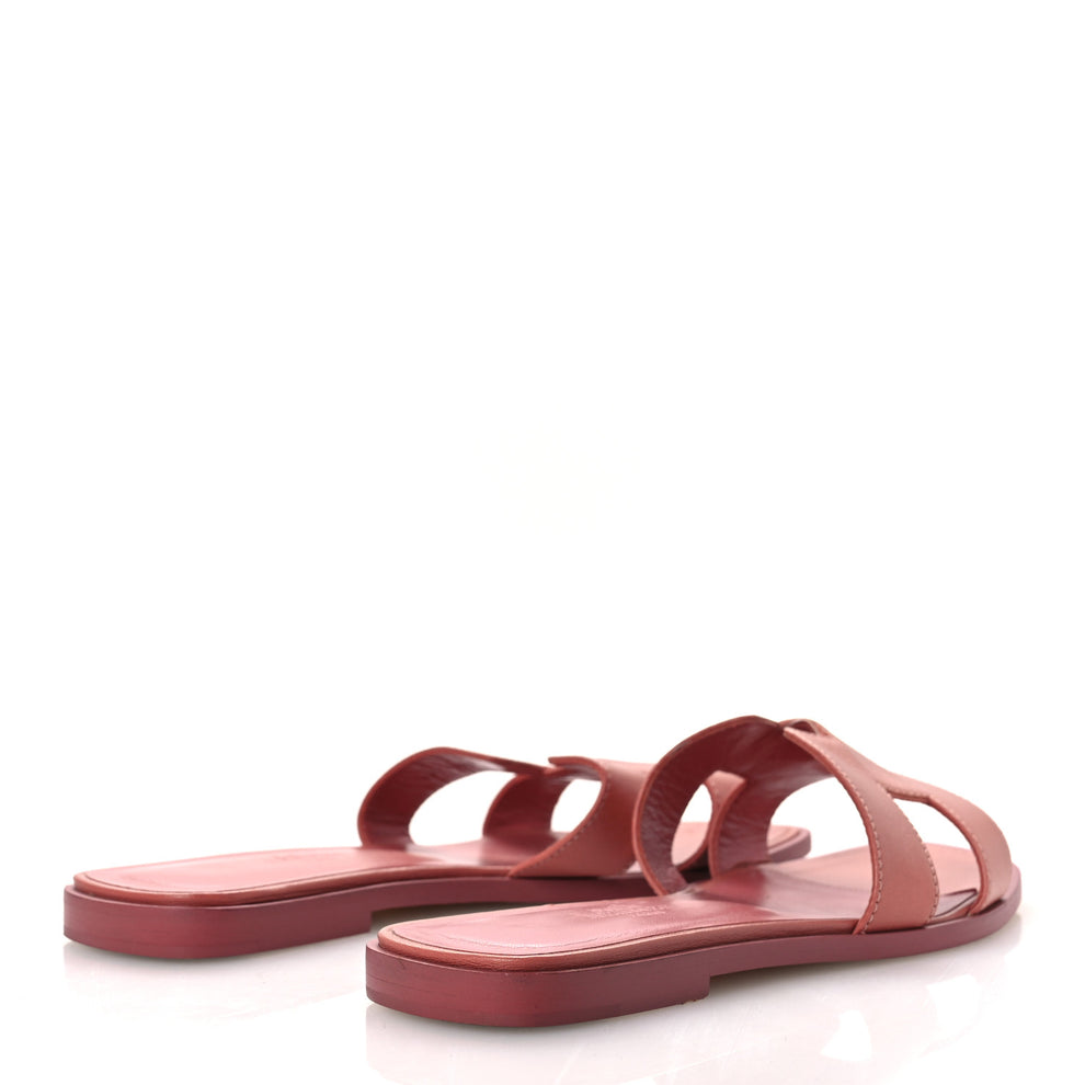 Hermes Goatskin Oran Sandals 37 Rouge Blush 1782358 – FASHIONPHILE