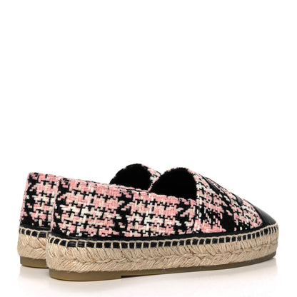 Chanel Tweed Lambskin CC Espadrilles 36 Pink Black 4 of 10