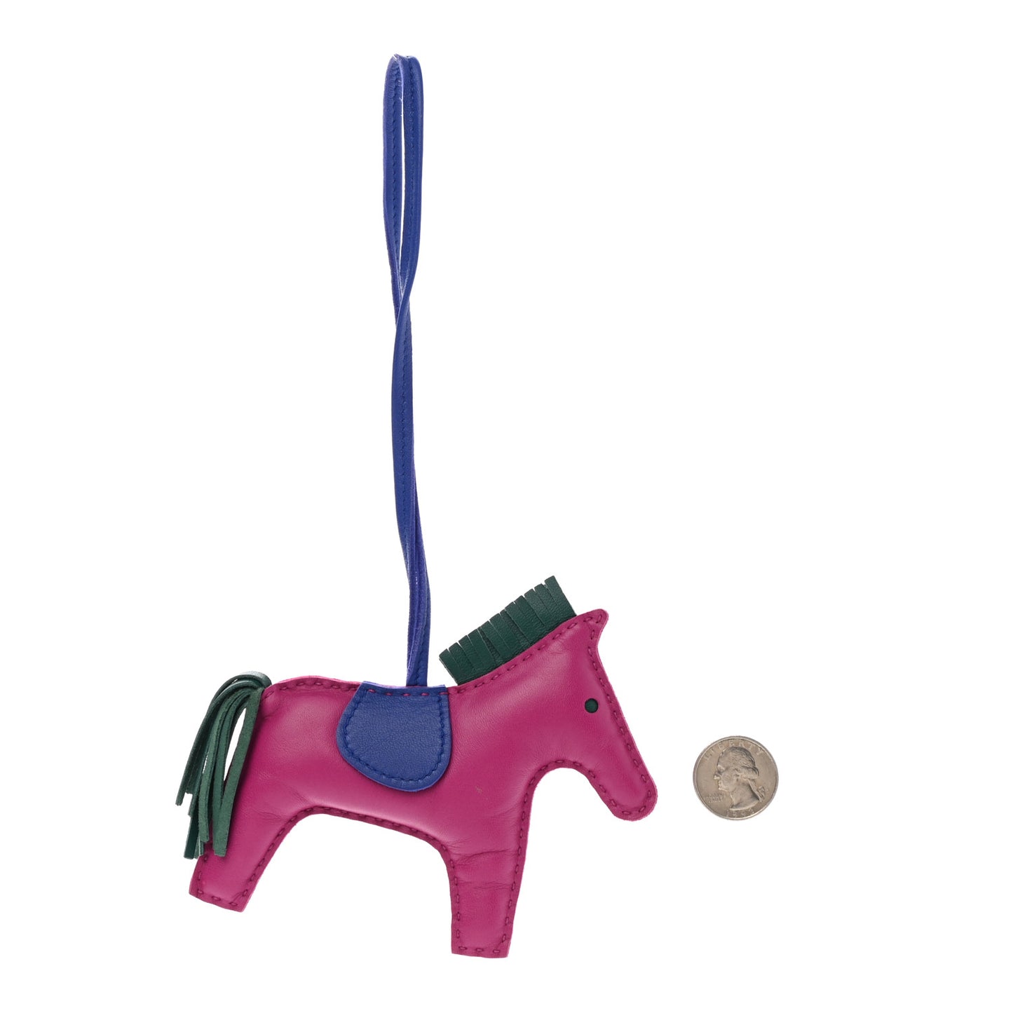 Milo Lambskin Grigri Rodeo Horse Bag Charm MM Rose Pourpre Malachite Bleu Electrique