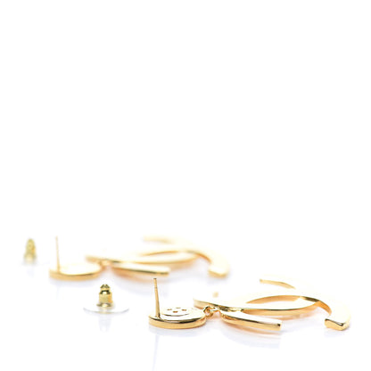 Chanel Metal Large Paris Button Earrings Gold 3 of 5