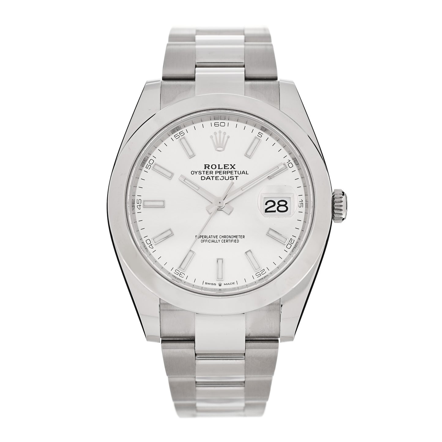 Stainless Steel 41mm Oyster Perpetual Datejust Watch Silver 126300
