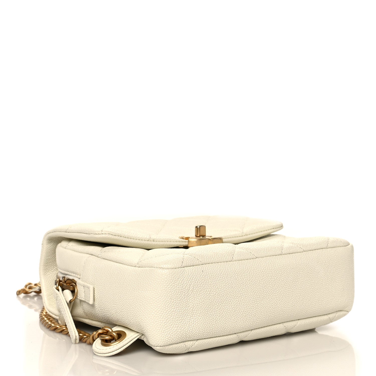 Chanel Shiny Caviar Quilted Chain Melody Backpack White 4 of 10