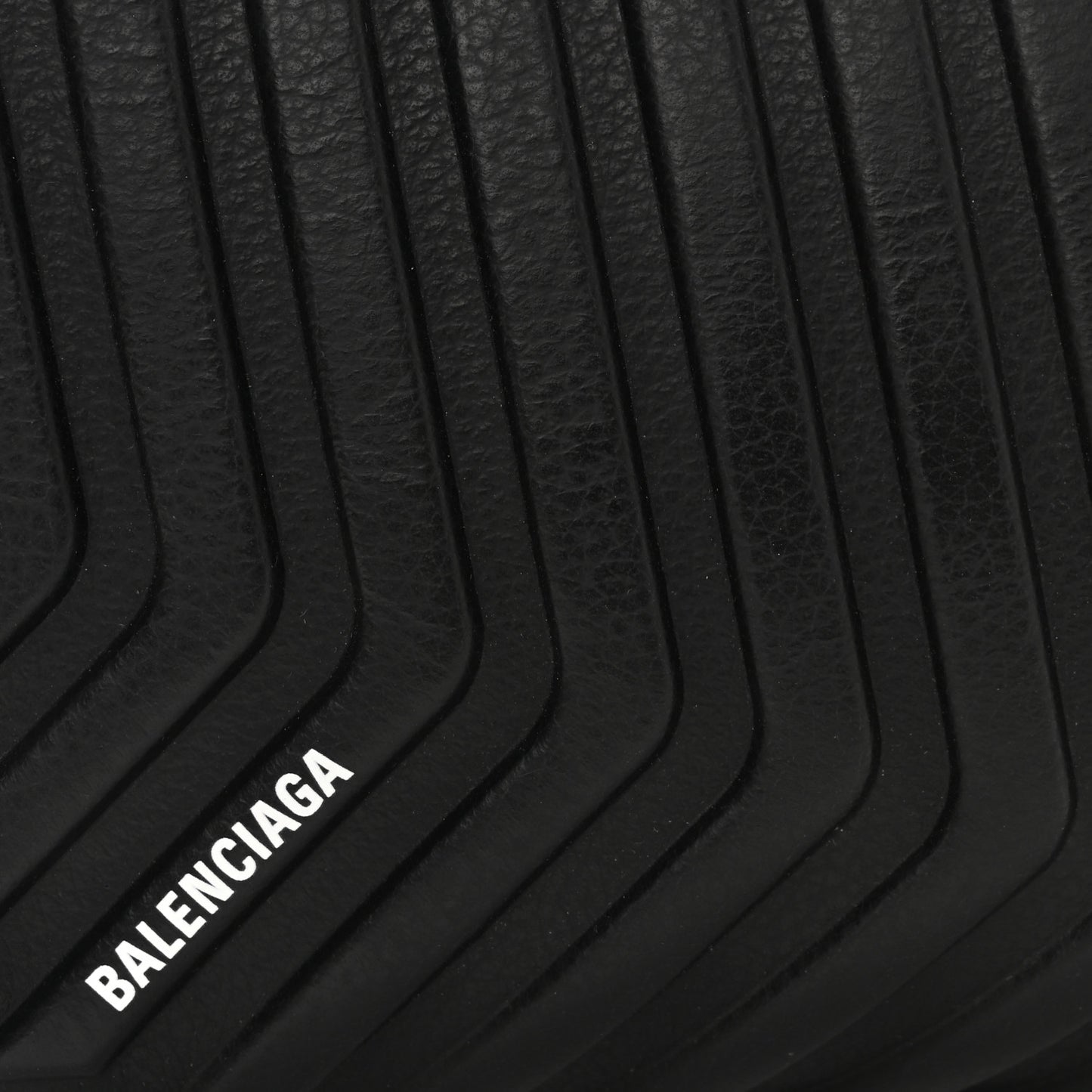 Grained Calfskin Embossed Car Camera Bag Black