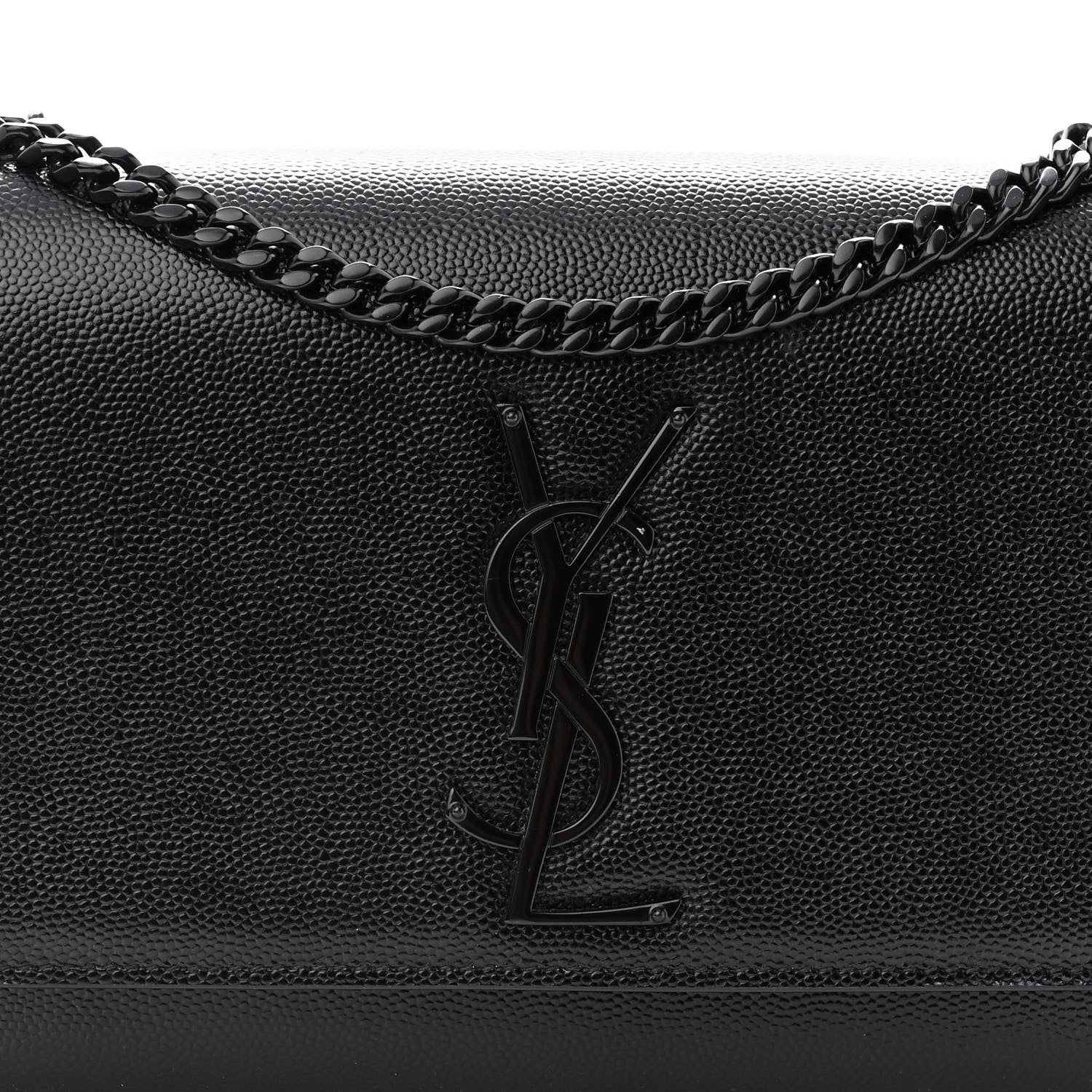 Saint Laurent Grain De Poudre Small Monogram Kate Satchel Black 6 of 8
