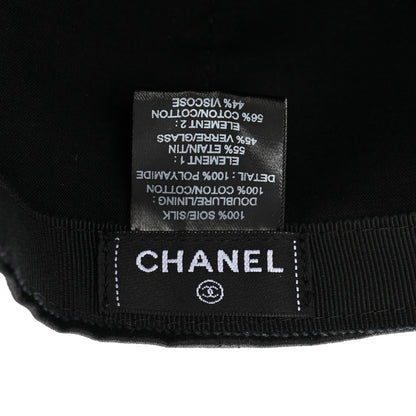 Chanel Silk Pearl CC Cap Hat Black 8 of 8