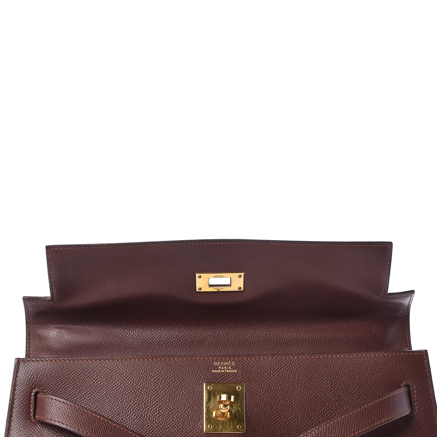 Hermes Courchevel Kelly Sellier 32 Chocolate 15 of 34