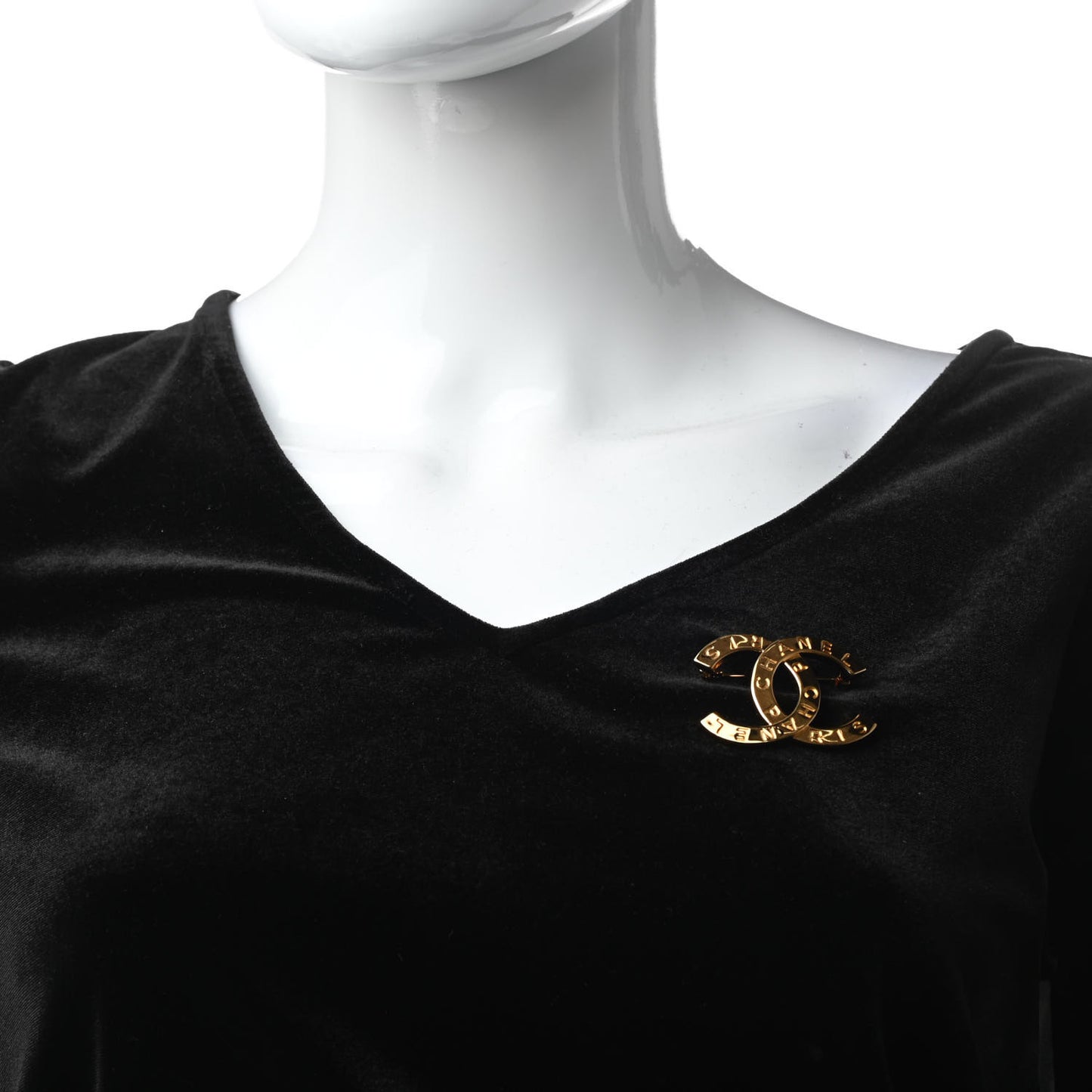Metal Paris Button CC Large Brooch Gold