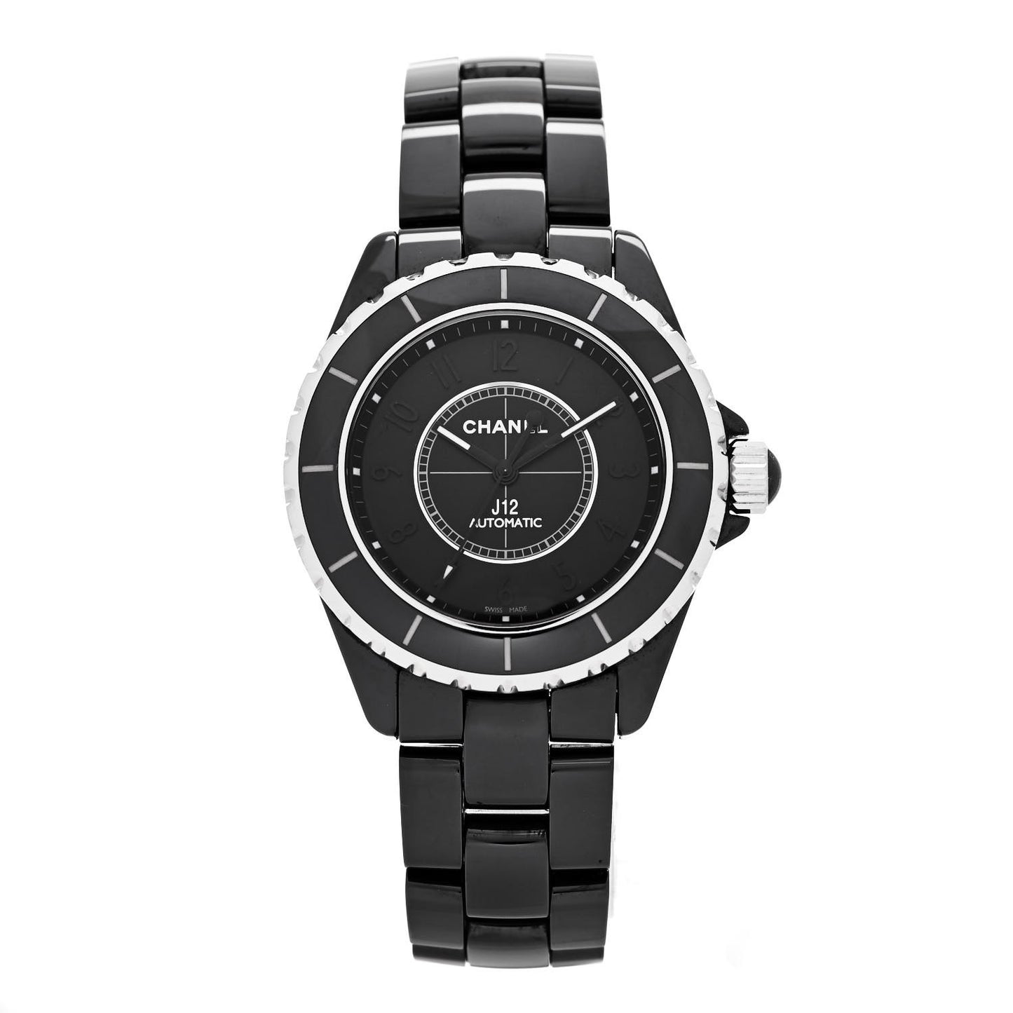 Stainless Steel Ceramic 38mm J12 Phantom Automatic Watch Black