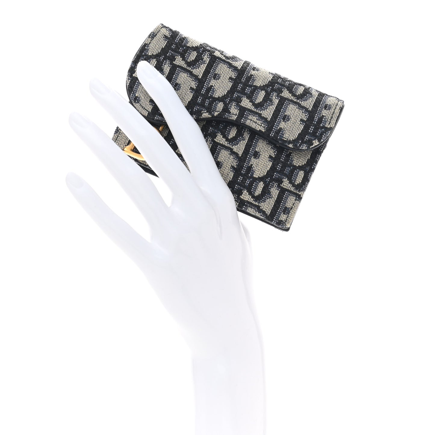 Oblique Saddle Card Holder Blue