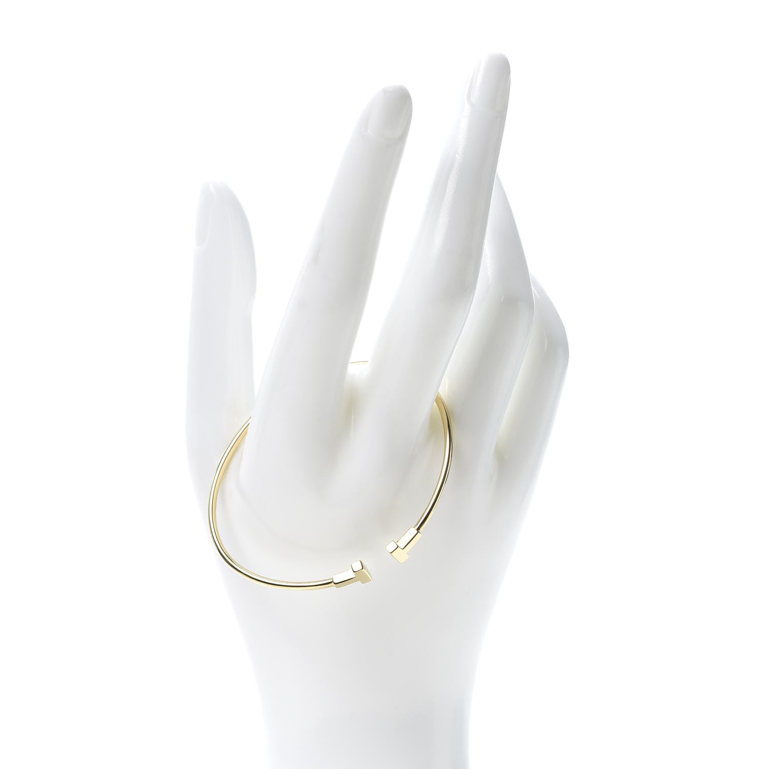 Tiffany 18K Yellow Gold Narrow T Wire Bracelet 2 of 5