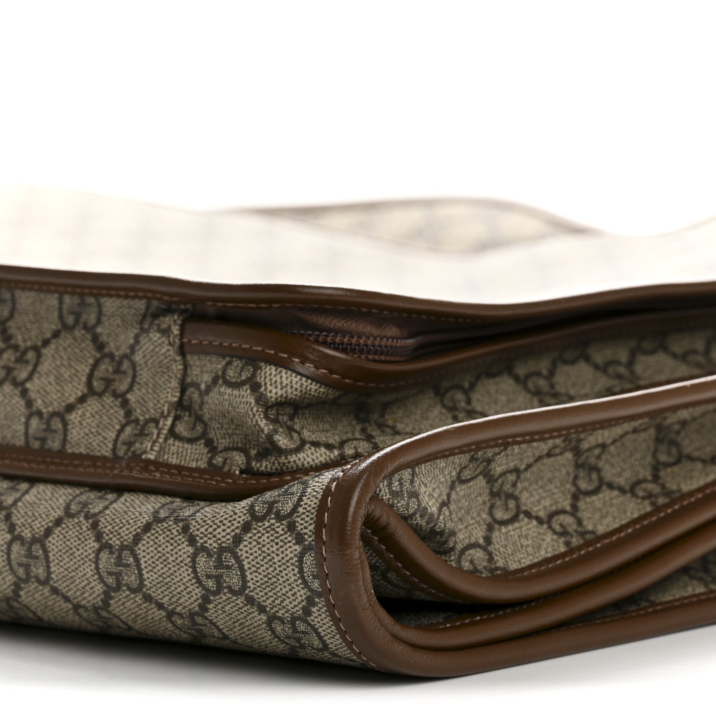 GG Supreme Monogram Azalea Calfskin Retro Interlocking G Garment Bag Beige Ebony Brown Sugar