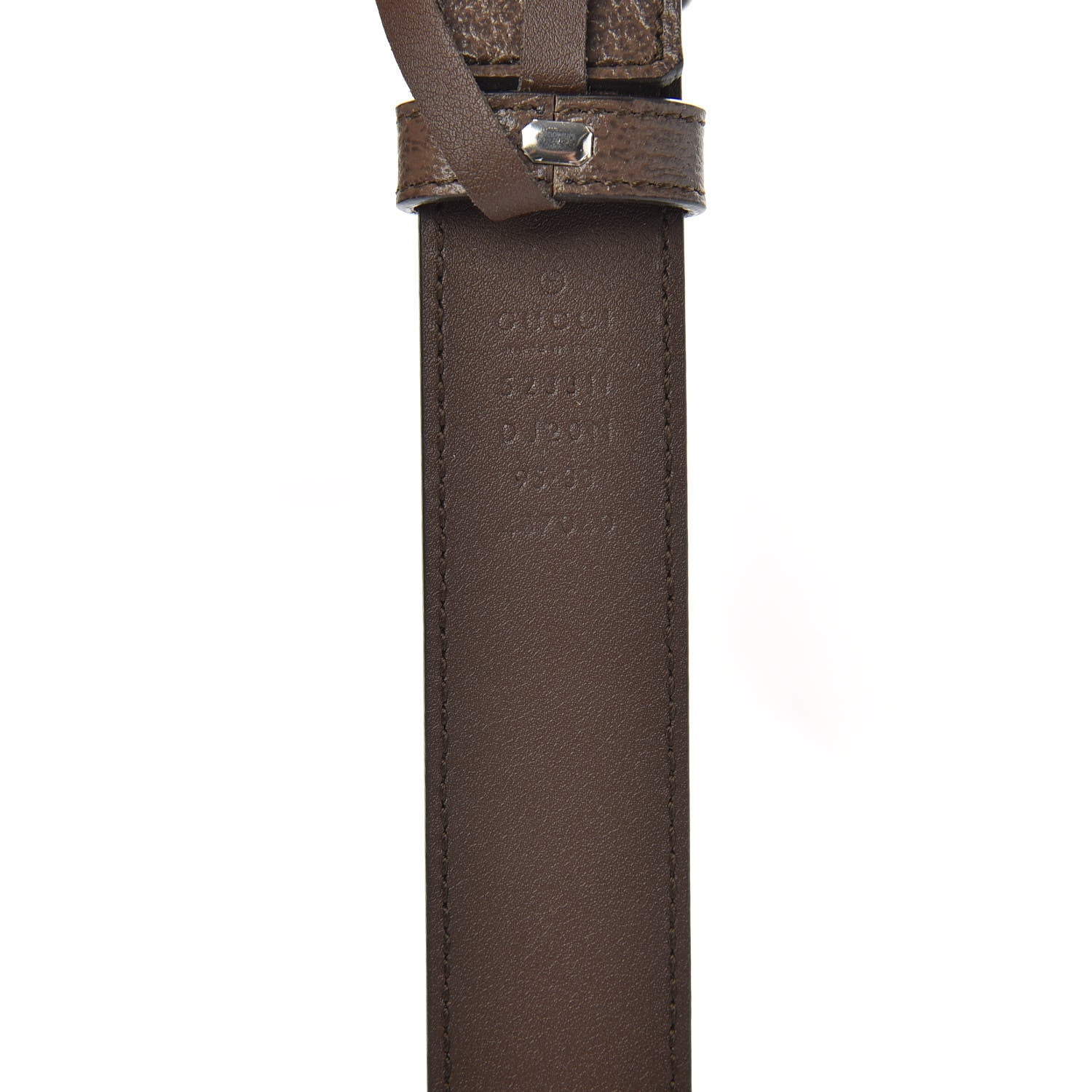 Gucci Pebbled Calfskin Logo Belt 95 38 Taupe 4 of 4