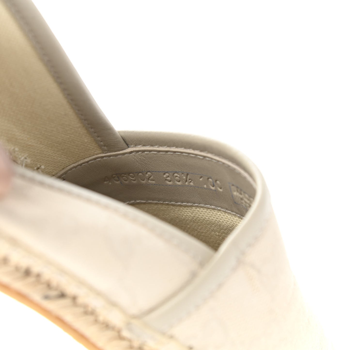 Washed Cotton Miro Soft Calfskin GG Monogram Espadrilles 36.5 White Mystic White