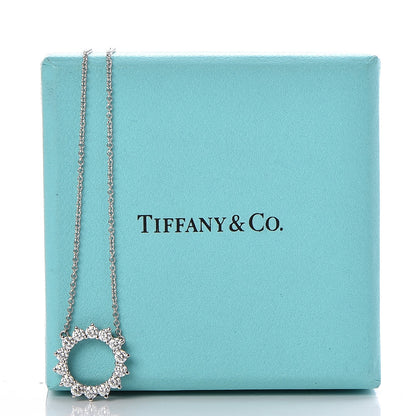 Tiffany Platinum Diamond Small Open Circle Pendant Necklace 6 of 6