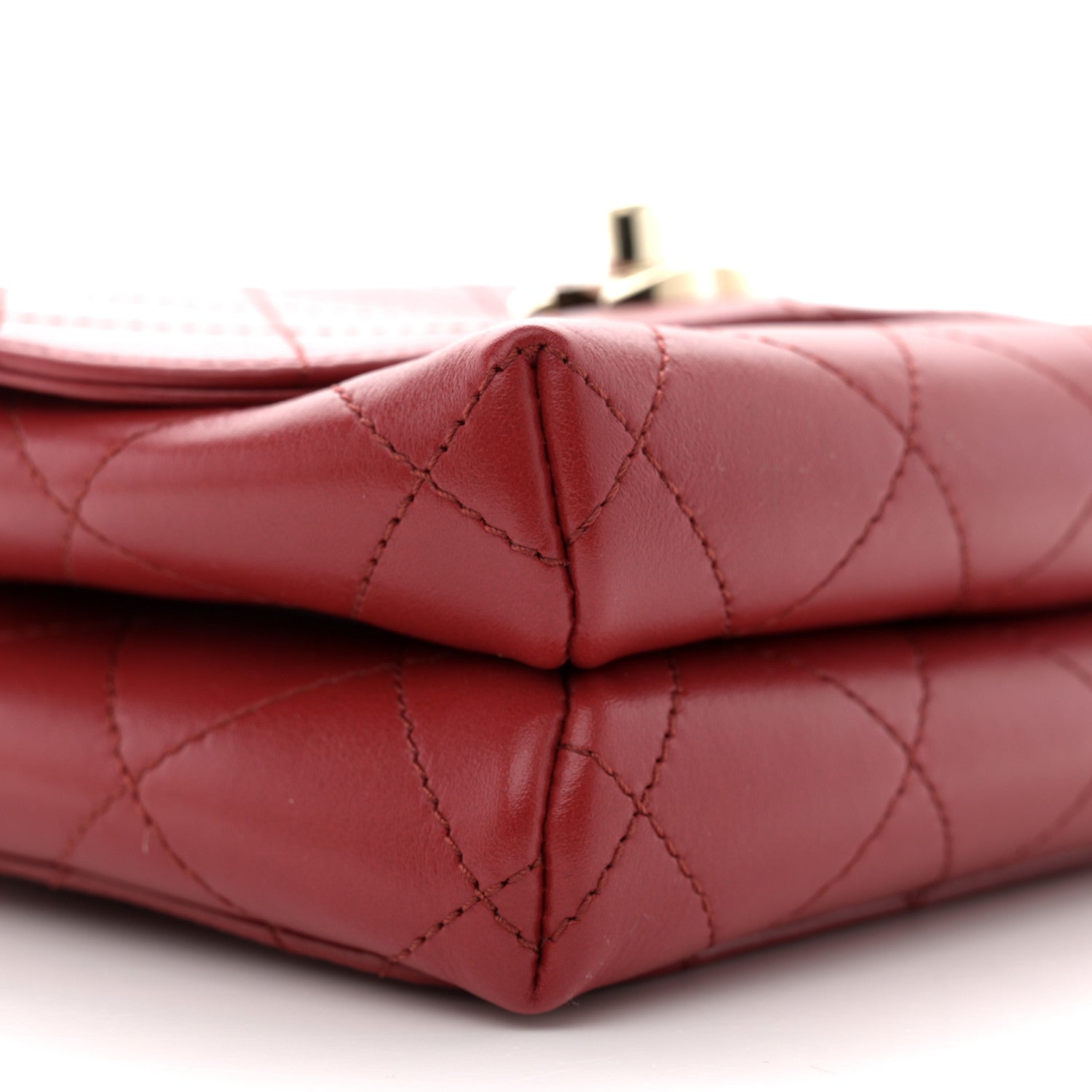 Chanel Calfskin Quilted Small Double Pocket Top Handle Flap Red 9 of 12