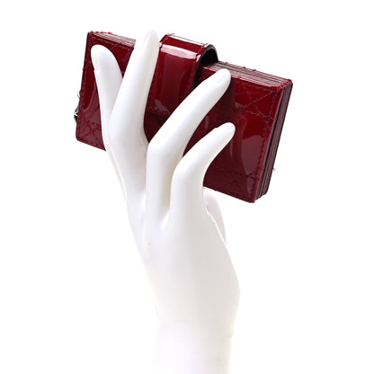 Christian Dior Patent Cannage Lady Dior 5-Gusset Card Holder Scarlet 2 of 7
