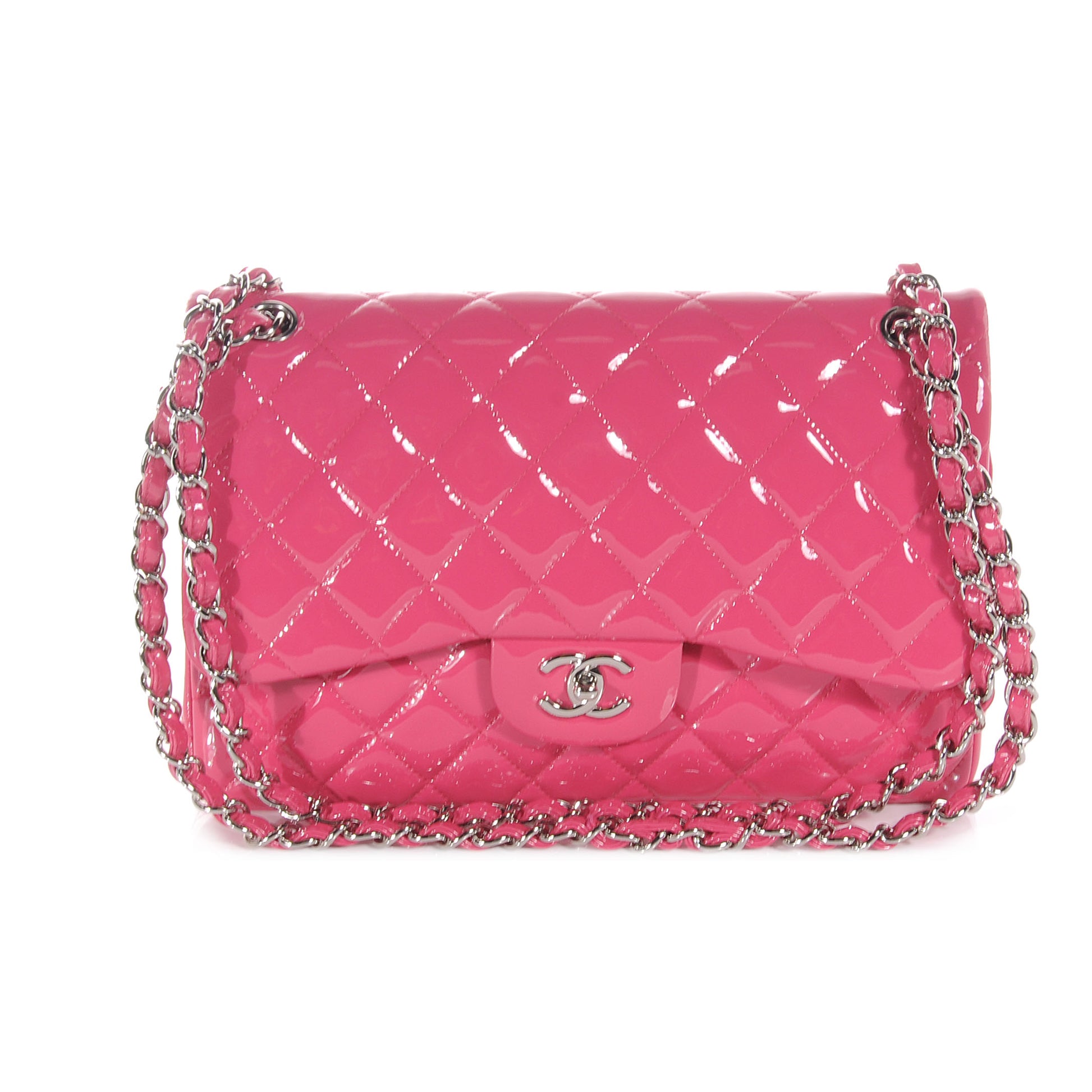 Chanel Patent Jumbo Double Flap Fuchsia 1 of 7