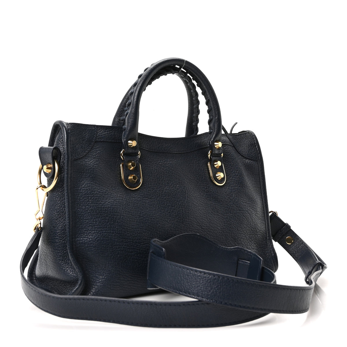 Balenciaga Chevre Gold Metallic Edge Hardware S City Bleu Nuit Dark Sea 4 of 11