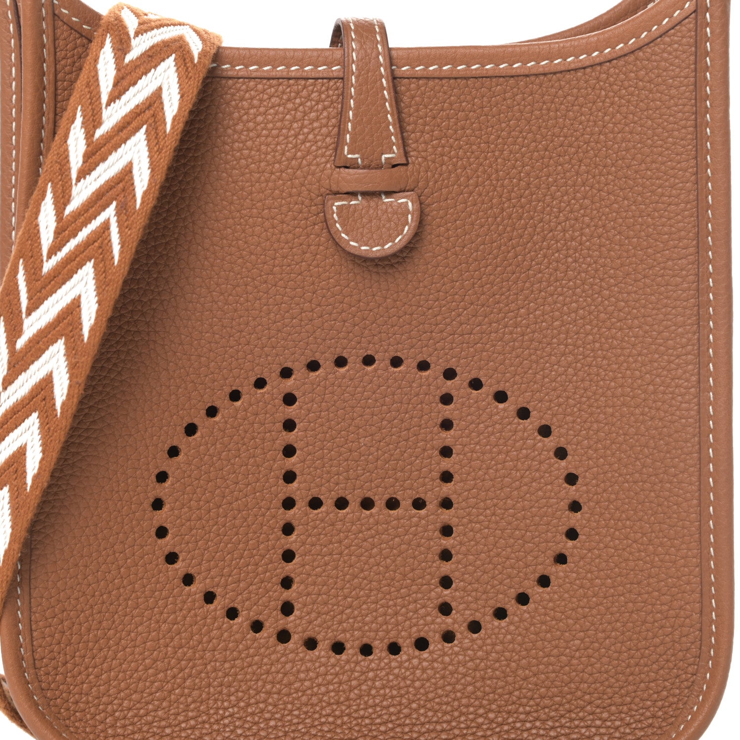Hermes Taurillon Clemence Allegro Evelyne TPM Gold Cornaline White 8 of 11