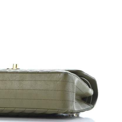 Chanel Calfskin Chevron Quilted Medium Double Flap Khaki 8 of 9